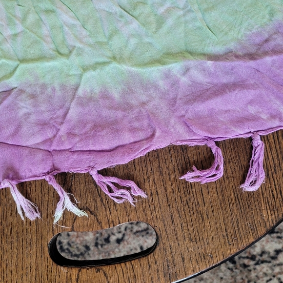 Mint Green and Purple Tie Dye Tapestry Throw Beach Cover-up ONE SIZE 64"x45" - Picture 3 of 4